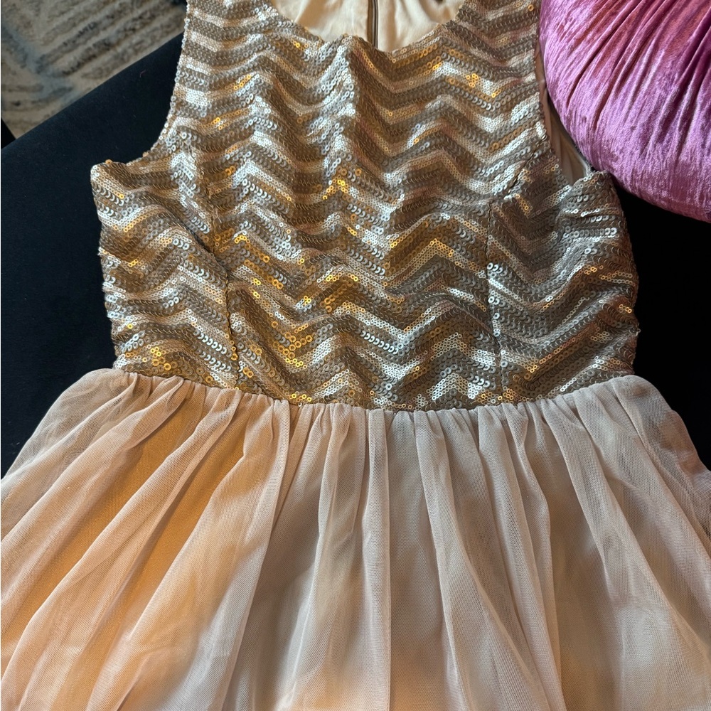 Blue Rain Champagne Sequin Dress